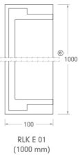 Eindstuk overgrijpend 100 x 15 x 1000 mm