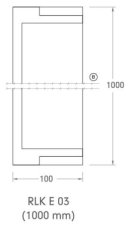 Eindstuk gelijkliggend 100 x 15 x 1000 mm