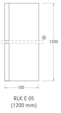 Eindstuk gelijkliggend 100 x 15 x 1200 mm